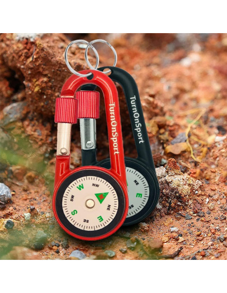 Brújula Compacta con Clip Carabiner TurnOnSport - 2 Piezas