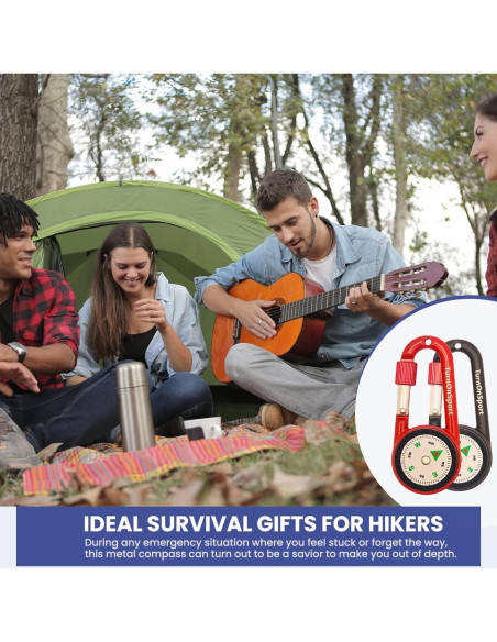 Brújula Compacta con Clip Carabiner TurnOnSport - 2 Piezas