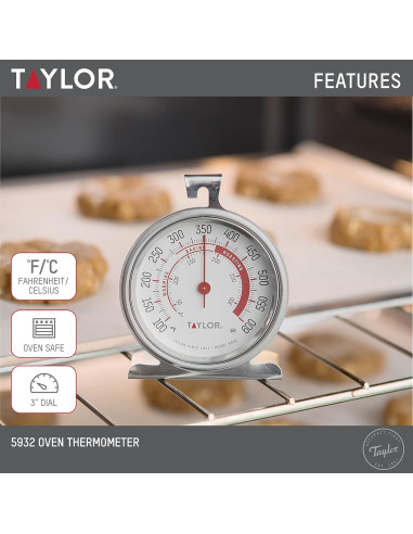 Termómetro de horno Taylor 5932 acero inoxidable 8 cm