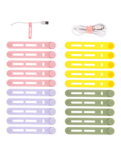 Giantree 20 Pcs Correas de Silicona para Cables Multicolor