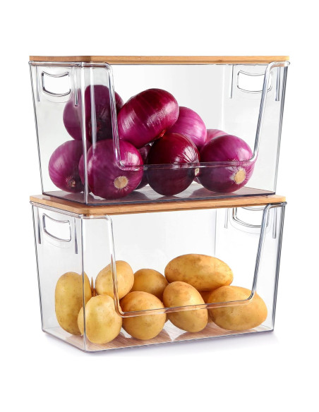 2 Organizadores Apilables Spacemart para Cebollas y Papas