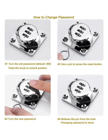 Cerradura de Combinación Sin Llave ETEKJOY 3 Dígitos para Armario