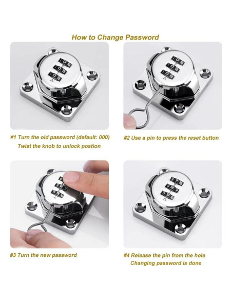 Cerradura de Combinación Sin Llave ETEKJOY 3 Dígitos para Armario