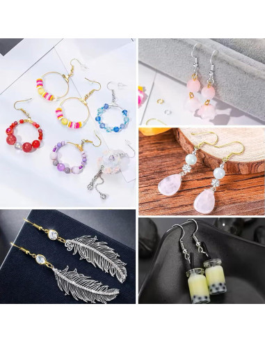 Kit de Ganchos para Aretes Hipoalergénicos Oro 600 Piezas