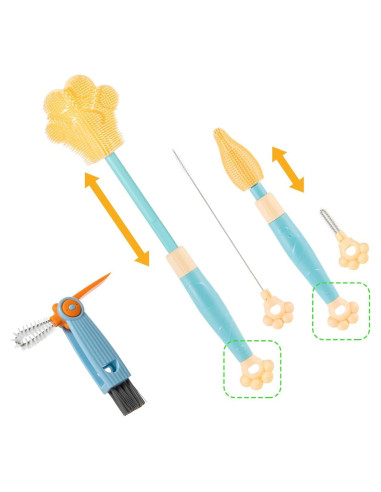 Cepillo de Silicona Ajustable Chemimoso para Botellas y Biberones