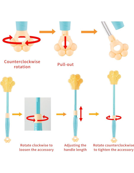 Cepillo de Silicona Ajustable Chemimoso para Botellas y Biberones