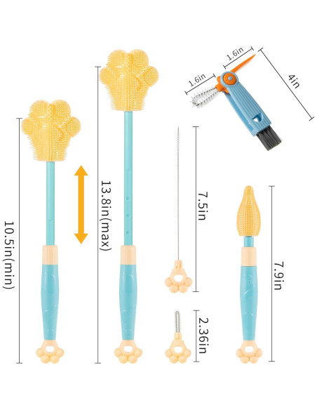 Cepillo de Silicona Ajustable Chemimoso para Botellas y Biberones