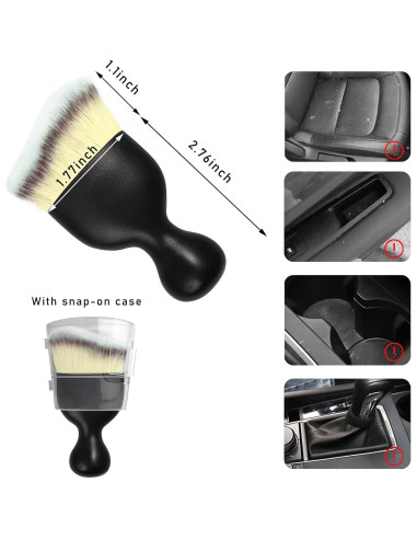 Cepillo de Polvo para Interior de Auto Dickno Beige 4.5x9.8cm