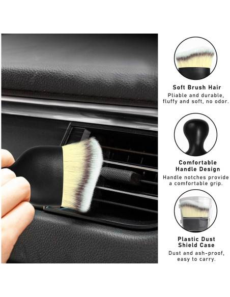 Cepillo de Polvo para Interior de Auto Dickno Beige 4.5x9.8cm