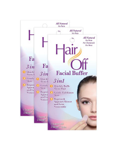 Pulidor Facial Hair Off - Eliminador de Vello Indoloro - Paquete de 3