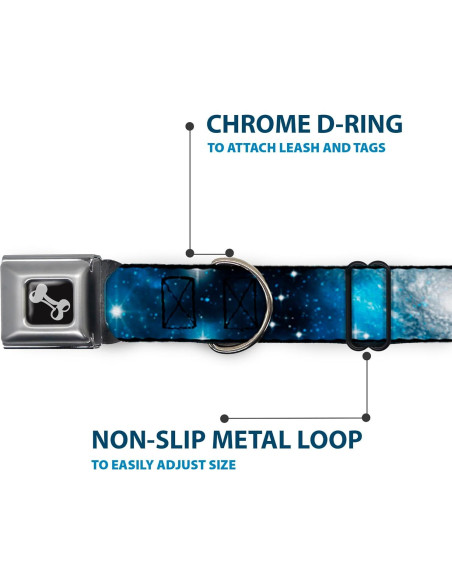 Collar de Perro Buckle-Down Galaxy Blues 2.54 cm Ancho 22.86-38.1 cm Collar de Perro Buckle-Down Galaxy Blues 2.54 cm Ancho 22.86-38.1 cm