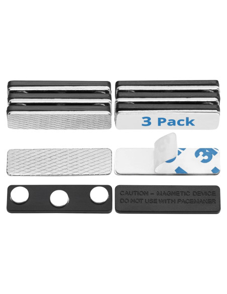 Imanes de Insignias Magnéticos Mata1 - 3 Piezas 44x12mm