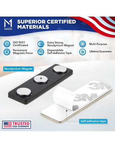 Imanes de Insignias Magnéticos Mata1 - 3 Piezas 44x12mm