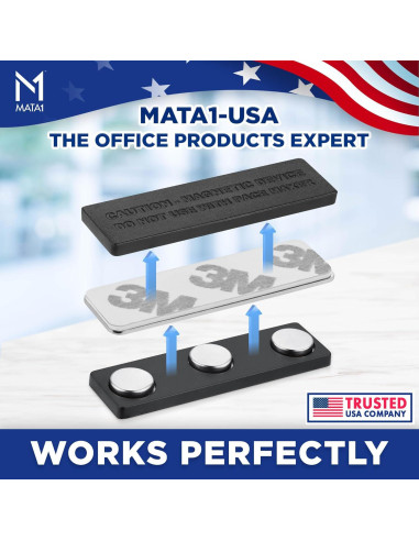 Imanes de Insignias Magnéticos Mata1 - 3 Piezas 44x12mm