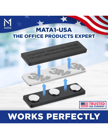 Imanes de Insignias Magnéticos Mata1 - 3 Piezas 44x12mm