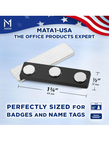 Imanes de Insignias Magnéticos Mata1 - 3 Piezas 44x12mm
