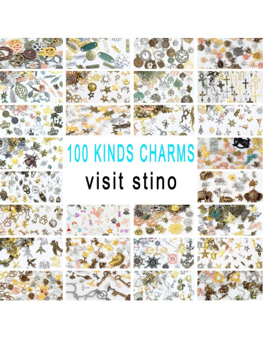 Encantos de Metal Stino 100g para Joyería - Plata y Oro