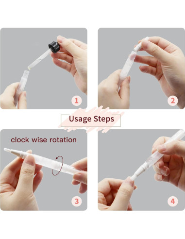 100 Bolígrafos Vacíos de Aceite para Cutículas WEBBYBEAR 3 ml