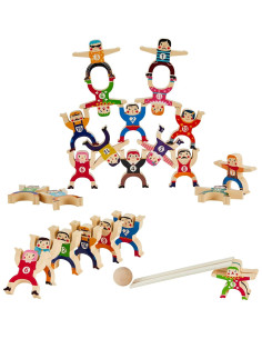 Juguete Apilable de Madera Circo HÉRCULES 16 Piezas 2