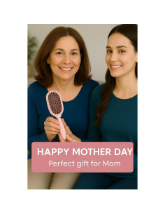 Cepillo de Cabello de Viaje BeautyHaK Rosa con 20 Gomas 2