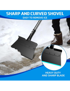 Pala de Nieve EOMEOH 27.94 cm con Mango Ajustable 134.62 cm 2