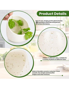 Tazón Deshojador de Hierbas Cerámica Esmalte Azul WOULMILI 2