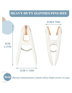 Paquete de 24 Pinzas de Plástico CAETOUNG 6 cm Alta Resistencia 2