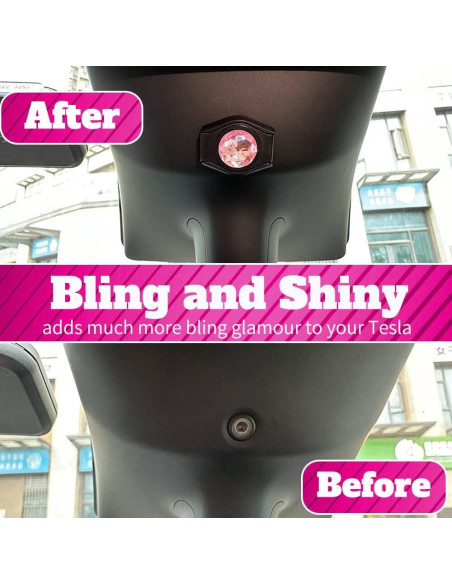 Cubiertas de Webcam Rosa Brillante Yeapop para Tesla 3 Y X S