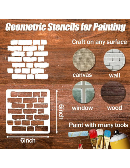 16 Plantillas Geométricas Reutilizables Felixcraft 15.24 cm 16 Plantillas Geométricas Reutilizables Felixcraft 15.24 cm