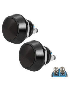 Interruptor de Botón Momentáneo Quentacy 12mm Impermeable 2Pcs