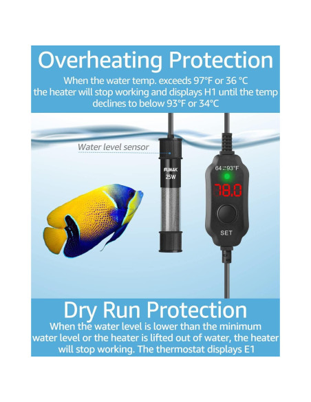 Calentador de Acuario FUMAK 25W Digital 11-19 Litros Calentador de Acuario FUMAK 25W Digital 11-19 Litros