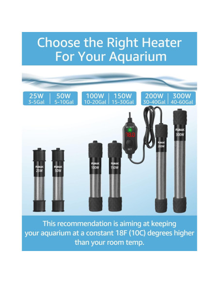 Calentador de Acuario FUMAK 25W Digital 11-19 Litros Calentador de Acuario FUMAK 25W Digital 11-19 Litros