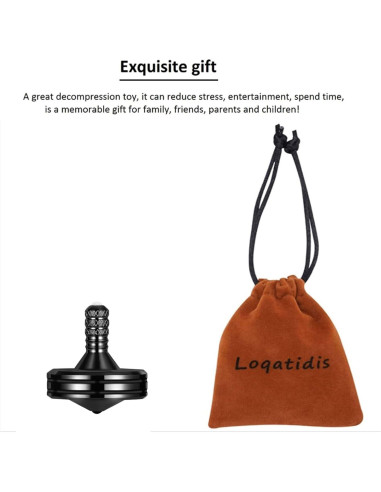 Peonza de Metal LOQATIDIS 3PCS Antiestrés Giro Largo