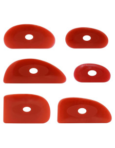 Conjunto de 6 Costillas de Cerámica de Silicona Roja - Creative Hobbies