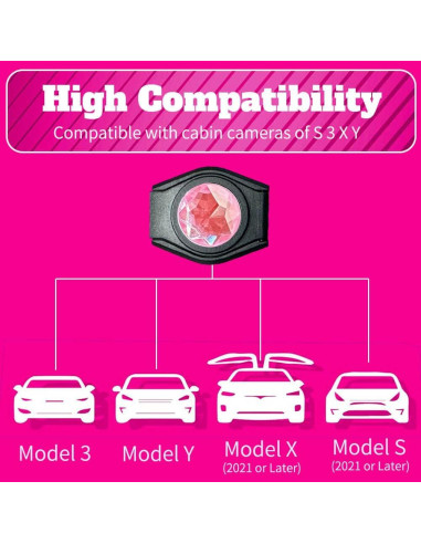Cubiertas de Webcam Rosa Brillante Yeapop para Tesla 3 Y X S