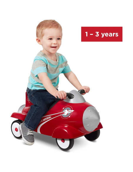 Cohete Retro Radio Flyer para Niños 1-3 Años, Rojo