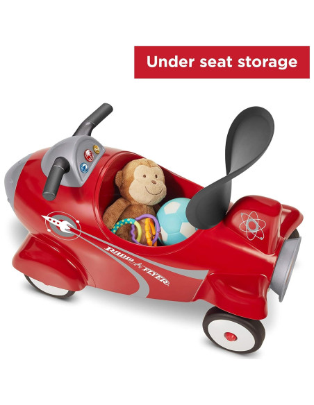 Cohete Retro Radio Flyer para Niños 1-3 Años, Rojo