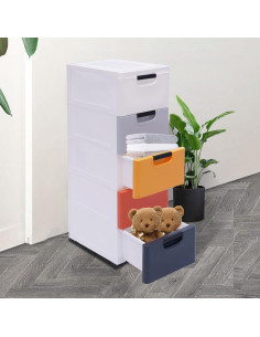 Armario de Almacenamiento Eapmic 5 Cajones Color Morandi 2