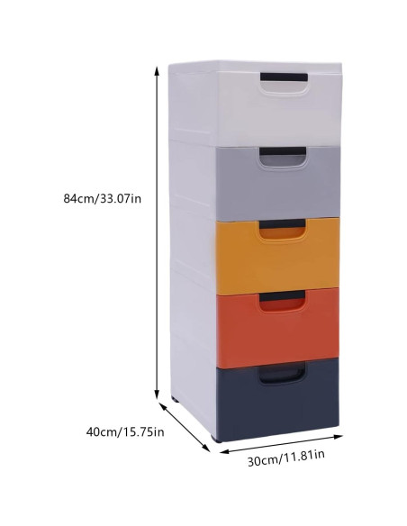 Armario de Almacenamiento Eapmic 5 Cajones Color Morandi