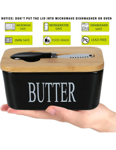 Plato de Mantequilla Cerámica Lovelyduo con Tapa y Cuchillo 2