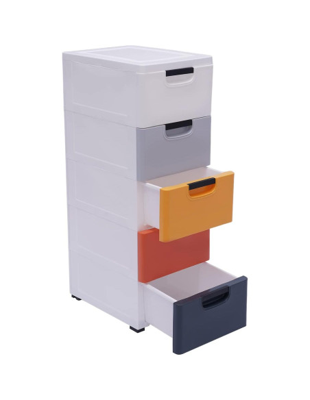 Armario de Almacenamiento Eapmic 5 Cajones Color Morandi