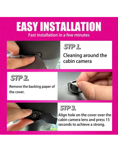 Cubiertas de Webcam Rosa Brillante Yeapop para Tesla 3 Y X S