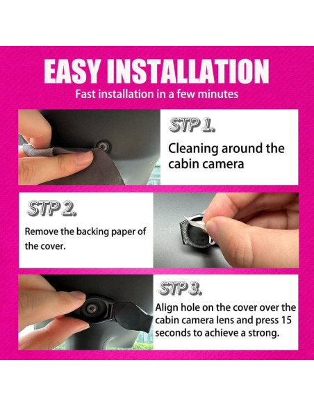 Cubiertas de Webcam Rosa Brillante Yeapop para Tesla 3 Y X S