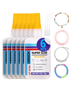 Super Glue USKICH para Joyería 6 x 29.57 ml, Adhesivo Rápido