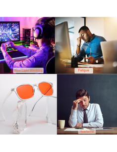 Gafas Anti Luz Azul Naranja Claro para Mujeres y Hombres 2