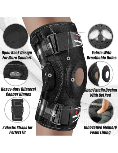 Faja de Rodilla NEENCA Mediana Negra con Estabilizadores