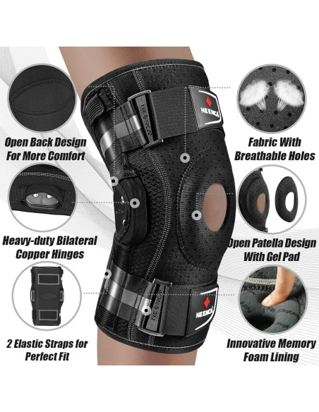 Faja de Rodilla NEENCA Mediana Negra con Estabilizadores