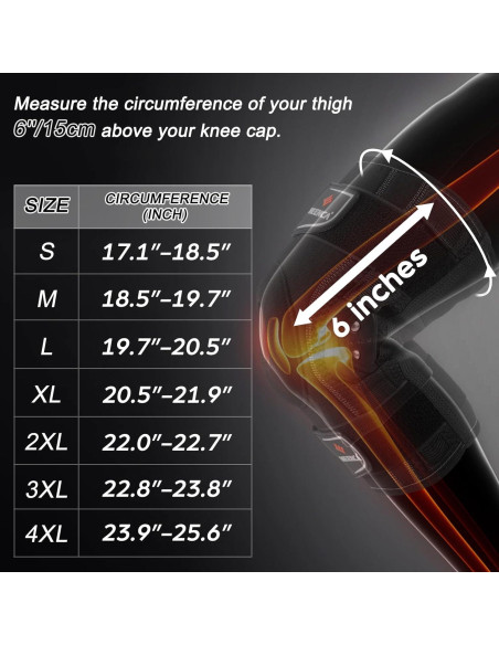 Faja de Rodilla NEENCA Mediana Negra con Estabilizadores