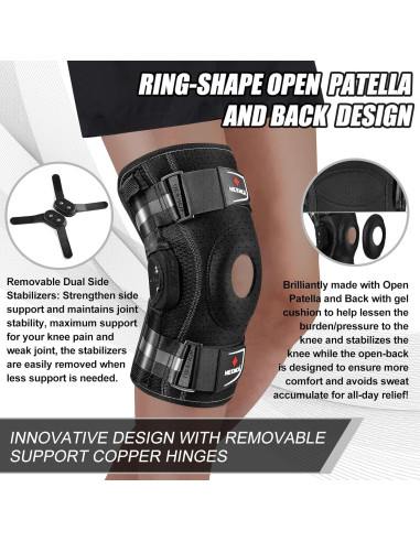 Faja de Rodilla NEENCA Mediana Negra con Estabilizadores