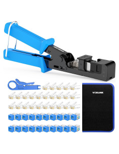 Herramienta de Terminación Rápida VCELINK con 20 Conectores CAT6